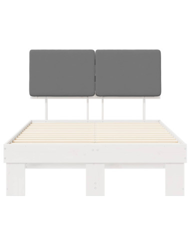 Letto con Testiera Rivestita Grigio chiaro 120 x 200 cm
