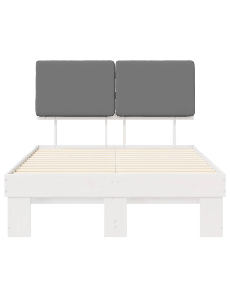 Letto con Testiera Rivestita Grigio chiaro 120 x 200 cm