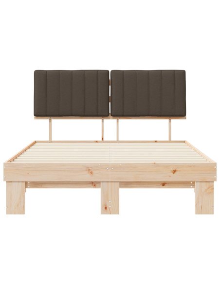 Letto con Testiera Rivestita Talpa 140 x 190 cm Pino massello
