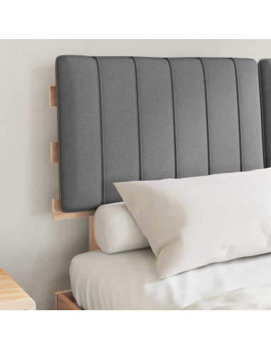 Letto con Testiera Rivestita Grigio chiaro 135 x 190 cm