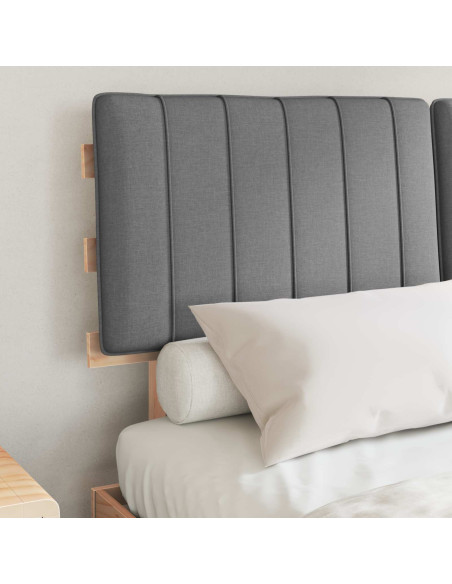 Letto con Testiera Rivestita Grigio chiaro 135 x 190 cm
