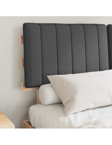 Letto con Testiera Rivestita Grigio scuro 135 x 190 cm