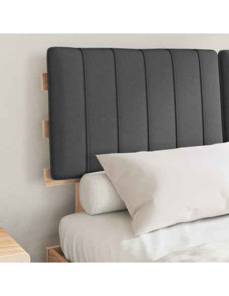 Letto con Testiera Rivestita Grigio scuro 135 x 190 cm