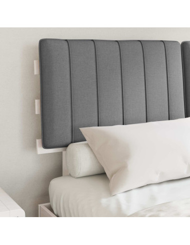 Letto con Testiera Rivestita Grigio chiaro 135 x 190 cm
