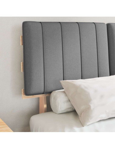 Letto con Testiera Rivestita Grigio chiaro 120 x 190 cm