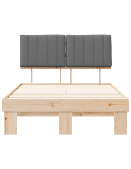 Letto con Testiera Rivestita Grigio chiaro 120 x 190 cm