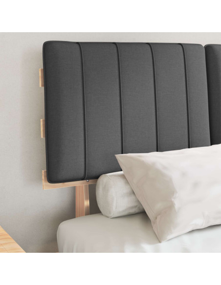 Letto con Testiera Rivestita Grigio scuro 120 x 190 cm