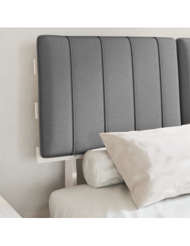Letto con Testiera Rivestita Grigio chiaro 120 x 190 cm