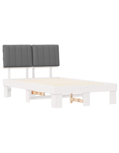 Letto con Testiera Rivestita Grigio chiaro 120 x 190 cm
