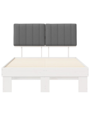 Letto con Testiera Rivestita Grigio chiaro 120 x 190 cm