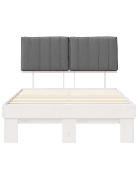 Letto con Testiera Rivestita Grigio chiaro 120 x 190 cm