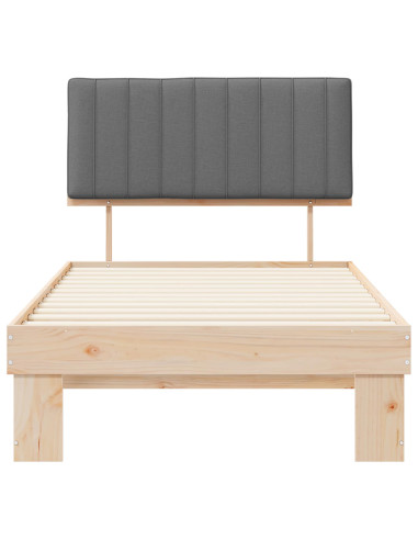 Letto con Testiera Rivestita Grigio chiaro 100 x 200 cm