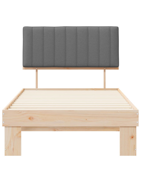 Letto con Testiera Rivestita Grigio chiaro 100 x 200 cm
