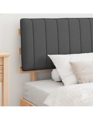 Letto con Testiera Rivestita Grigio scuro 100 x 200 cm