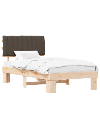 Letto con Testiera Rivestita Talpa 100 x 200 cm Pino massello