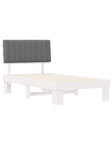 Letto con Testiera Rivestita Grigio chiaro 100 x 200 cm