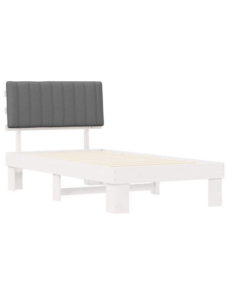 Letto con Testiera Rivestita Grigio chiaro 100 x 200 cm