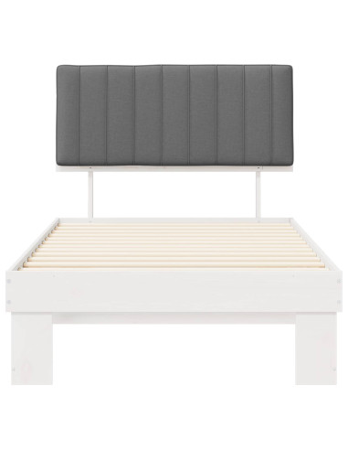 Letto con Testiera Rivestita Grigio chiaro 100 x 200 cm