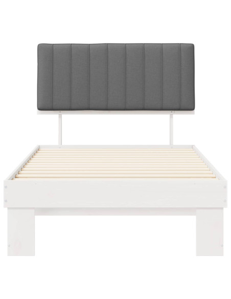 Letto con Testiera Rivestita Grigio chiaro 100 x 200 cm