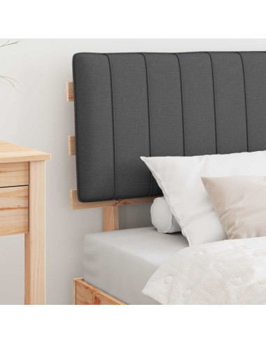 Letto con Testiera Rivestita Grigio scuro 90 x 200 cm