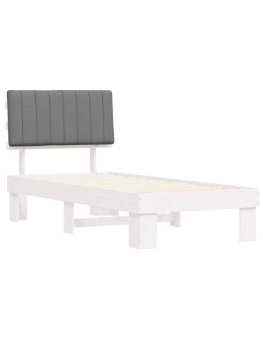 Letto con Testiera Rivestita Grigio chiaro 90 x 200 cm