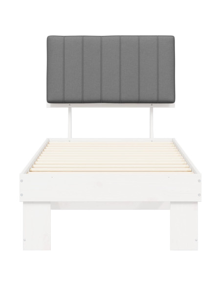 Letto con Testiera Rivestita Grigio chiaro 80 x 200 cm
