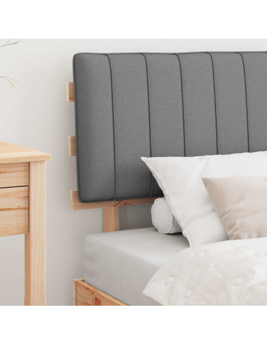 Letto con Testiera Rivestita Grigio chiaro 90 x 190 cm