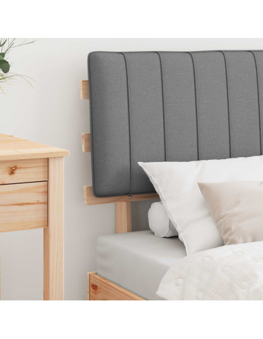 Letto con Testiera Rivestita Grigio chiaro 75 x 190 cm