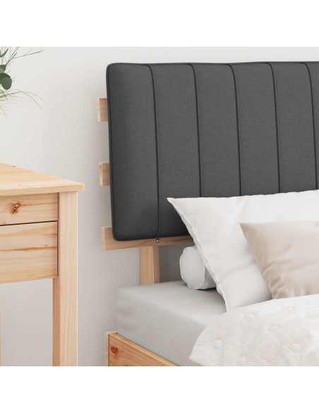 Letto con Testiera Rivestita Grigio scuro 75 x 190 cm