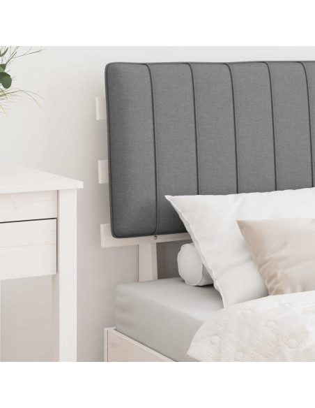 Letto con Testiera Rivestita Grigio chiaro 75 x 190 cm