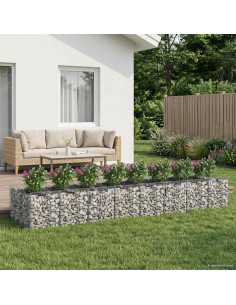 Letto rialzato in gabbione 3 pcs Argento