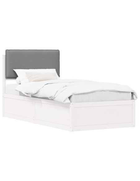 Letto con Testiera Rivestita Grigio chiaro 90 x 200 cm