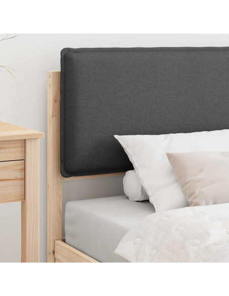 Letto con Testiera Rivestita Grigio scuro 80 x 200 cm