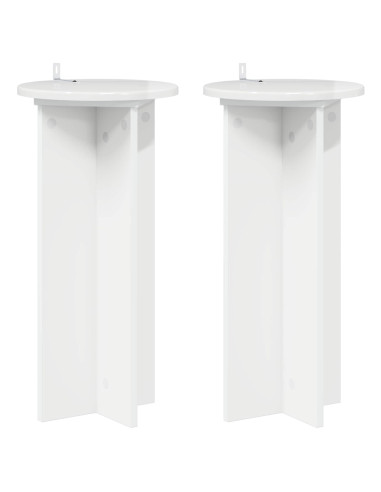 Supporto per piante 2 pcs Bianco Lucido 29,5 x 29,5 x 60 cm