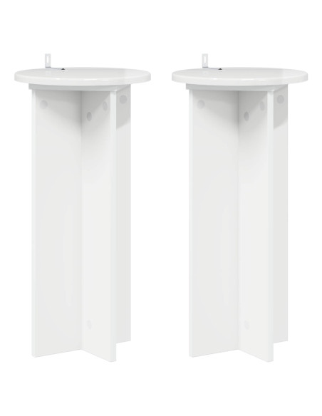 Supporto per piante 2 pcs Bianco Lucido 29,5 x 29,5 x 60 cm