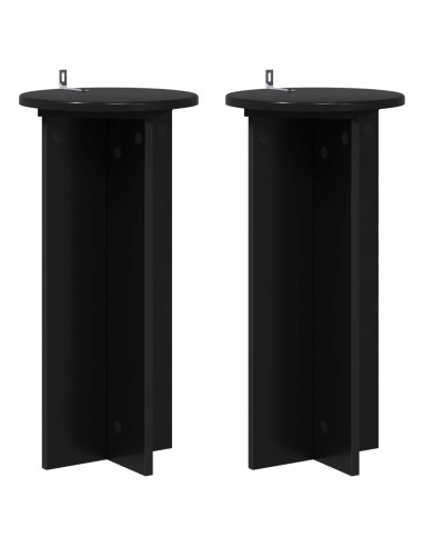 Supporto per piante 2 pcs Nero 29,5 x 29,5 x 60 cm