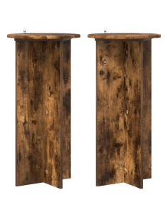 Supporto per piante 2 pcs Rovere Fumo 40 x 40 x 80 cm