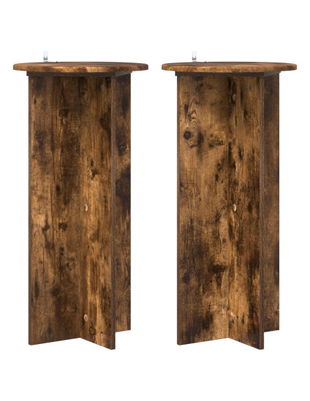 Supporto per piante 2 pcs Rovere Fumo 40 x 40 x 80 cm