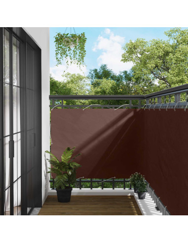 Schermo da balcone Marrone 110 x 600 cm Tessuto Oxford