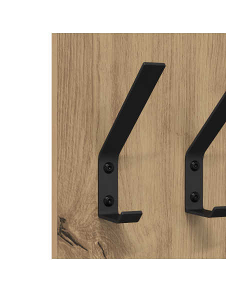 Appendiabiti a muro rovere artigianale 20 x 1.5 x 100 cm