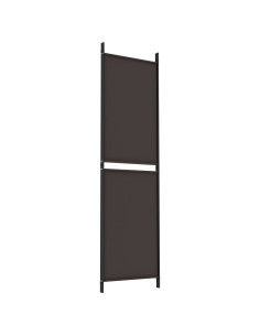 Divisorio a 3 Pannelli Marrone 150x180 cm in Tessuto