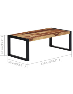 Tavolino da Caffè 110x60x40 cm in Massello di Sheesham