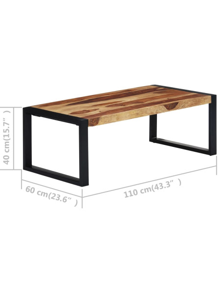 Tavolino da Caffè 110x60x40 cm in Massello di Sheesham