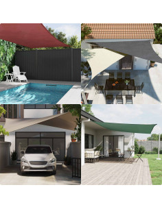 Vela da ombra solare Rosso 6 x 2,5 m 100% Poliestere Oxford