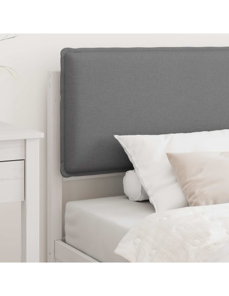 Letto con Testiera Rivestita Grigio chiaro 90 x 190 cm
