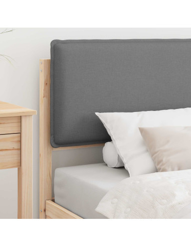 Letto con Testiera Rivestita Grigio chiaro 75 x 190 cm