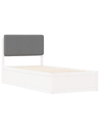 Letto con Testiera Rivestita Grigio chiaro 100 x 200 cm