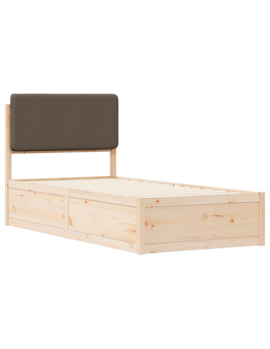 Letto con Testiera Rivestita Talpa 80 x 200 cm Pino massello