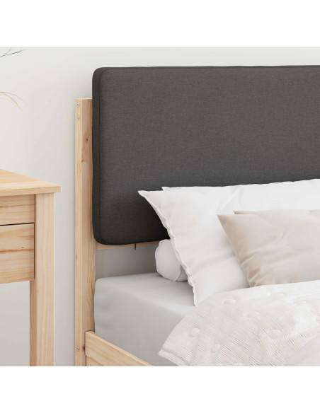 Letto con Testiera Rivestita Grigio scuro 90 x 190 cm