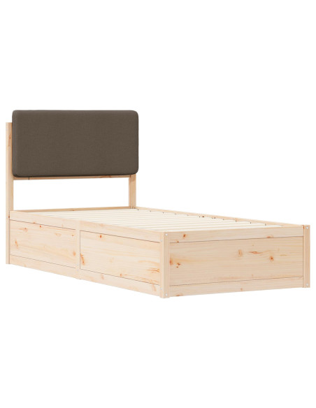 Letto con Testiera Rivestita Talpa 90 x 190 cm Pino massello